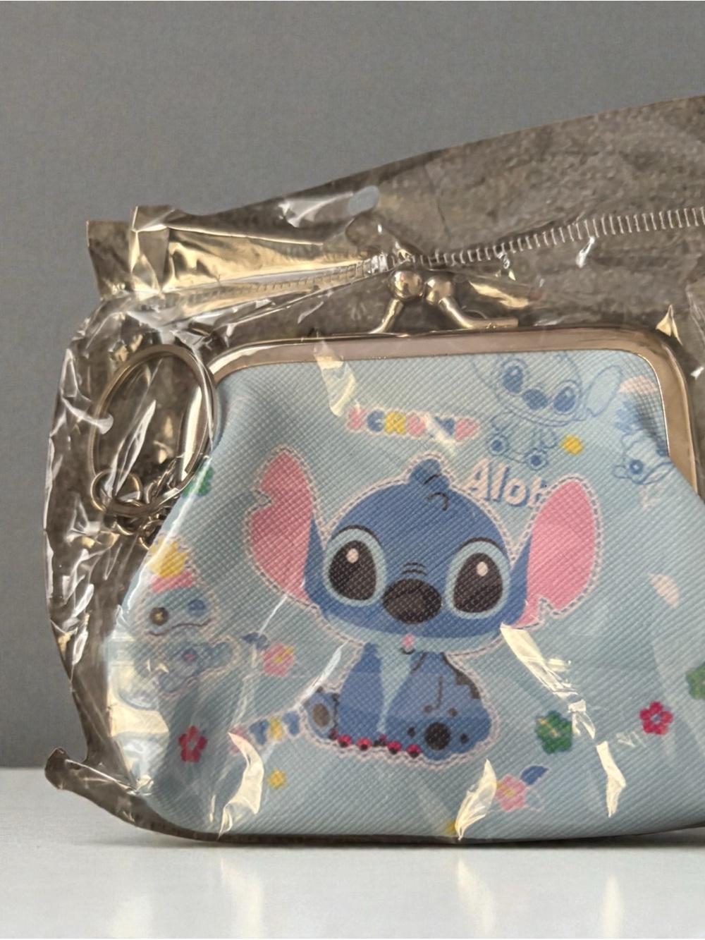 Kids Blue Stitch Coin Purse with Keyring